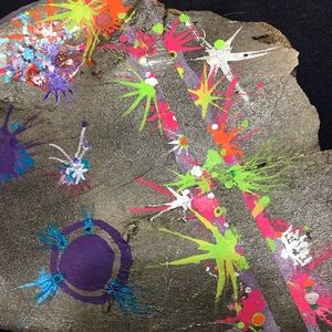 Hand painted cow bone